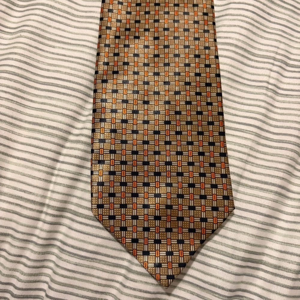 Albertini silk hand made Geometric Patterned Tie